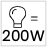 Vergelijkbaar met 200W