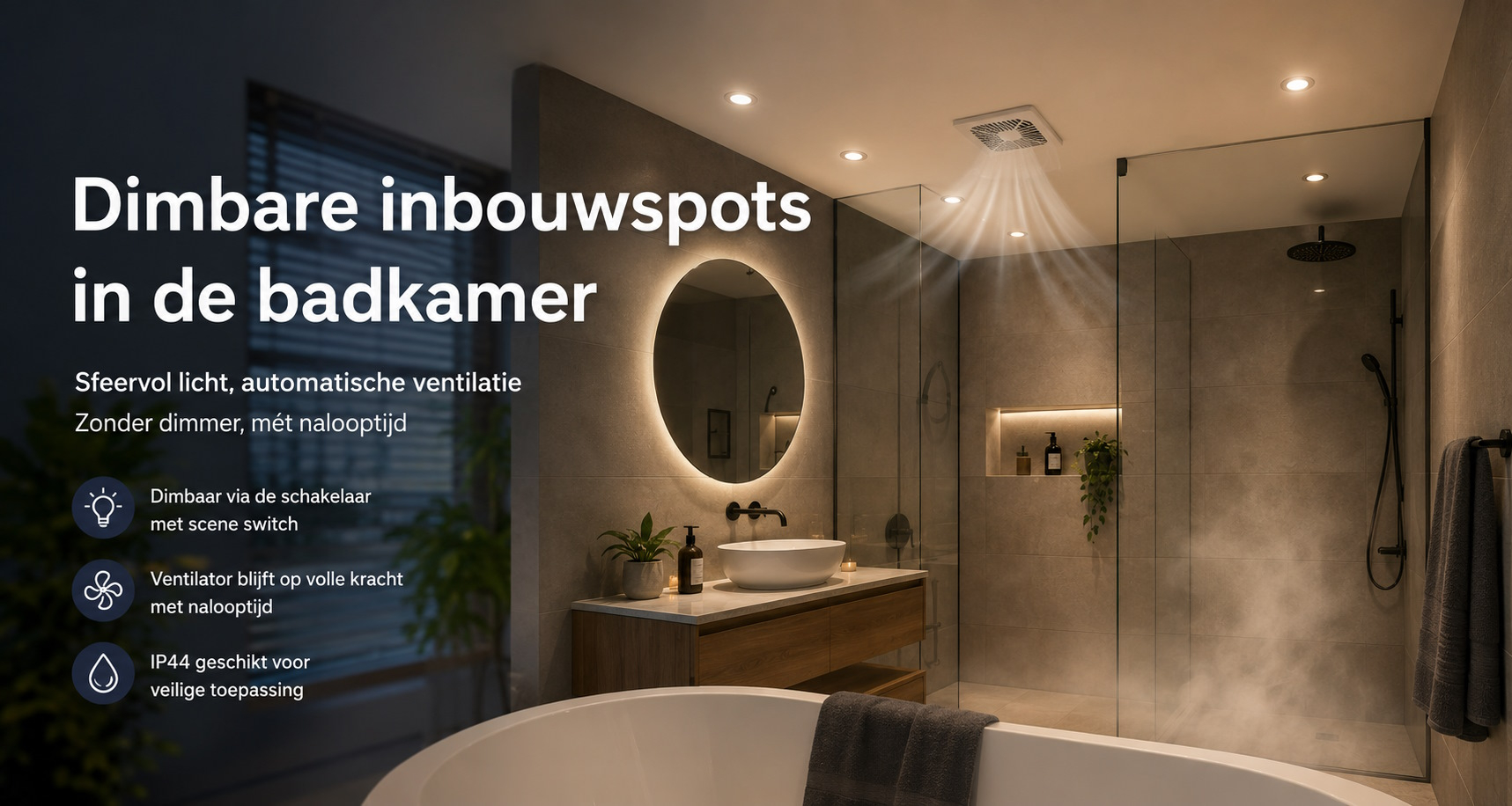 dimbare inbouwspots badkamer