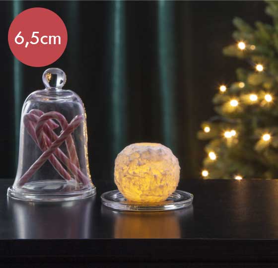 Led kaars snowta 6,5cm -lichtkleur: Warm Wit -Werkt op batterijen -Met timer functie -Kerstdecoratie