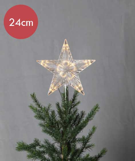 Piek -Volle ster -lichtkleur: Warm Wit -Werkt op batterijen -Met timer functie -Kerstdecoratie