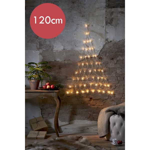 Lichtgordijn LED kerstboom 1,2 m -84 lampjes -lichtkleur: Warm Wit -met stekker -Kerstdecoratie