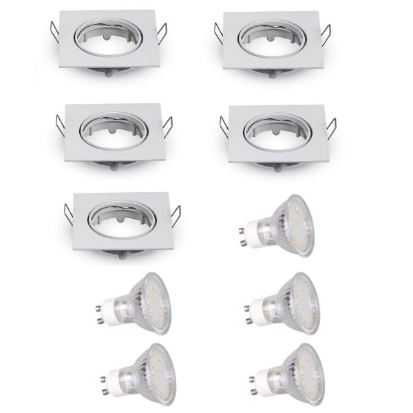 LED inbouwspot - GU10 | Wit (set van 5 stuks)