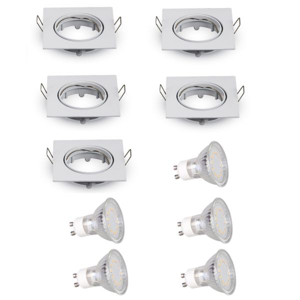 LED inbouwspot - GU10 | Wit (set van 5 stuks) LED inbouwspot - GU10 | Wit (set van 5 stuks)