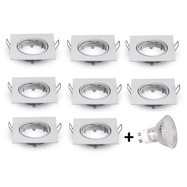 LED inbouwspot - GU10 | Wit (set van 8 stuks)