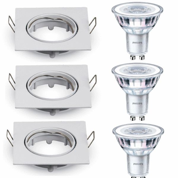 LED inbouwspot - GU10 dimbaar | Wit (set van 3 stuks) LED inbouwspot - GU10 dimbaar | Wit (set van 3 stuks)