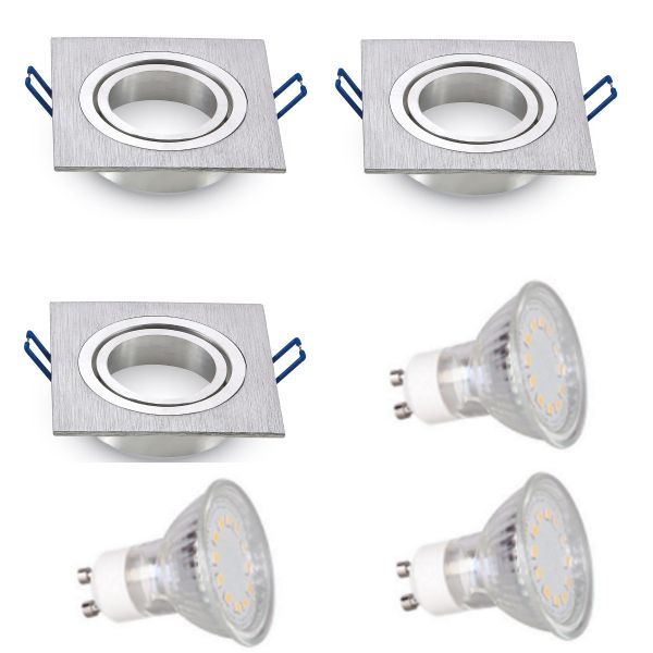 LED inbouwspot - GU10  | Zilver (set van 3 stuks)