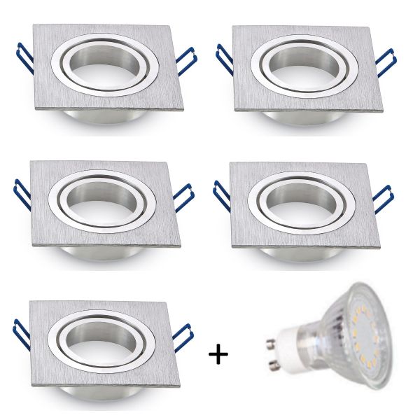 LED inbouwspot - GU10  | Zilver (set van 5 stuks)