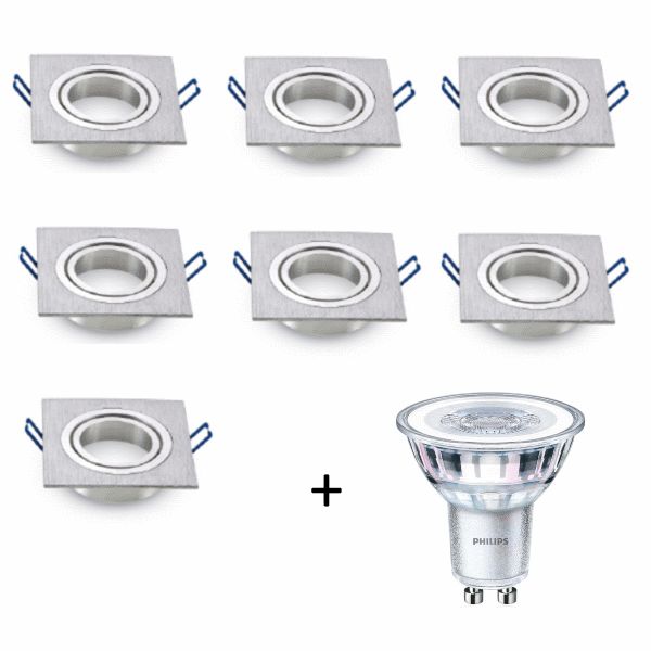 LED inbouwspot - GU10 dimbaar | Zilver (set van 8 stuks) LED inbouwspot - GU10 dimbaar | Zilver (set van 8 stuks)