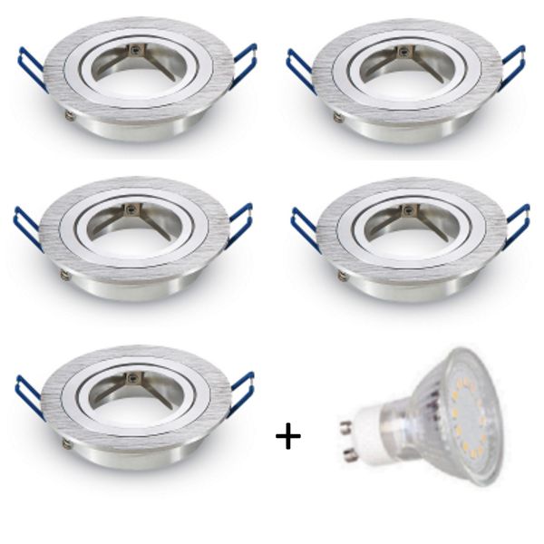 LED inbouwspot - GU10  | Zilver (set van 5 stuks)