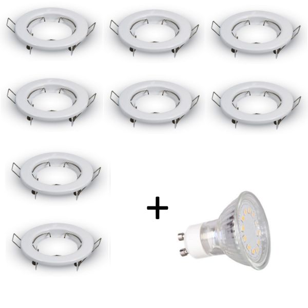 LED inbouwspot - GU10 | Wit (set van 8 stuks)