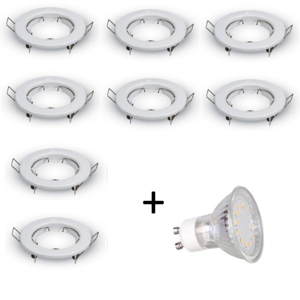 LED inbouwspot - GU10 | Wit (set van 8 stuks) LED inbouwspot - GU10 | Wit (set van 8 stuks)