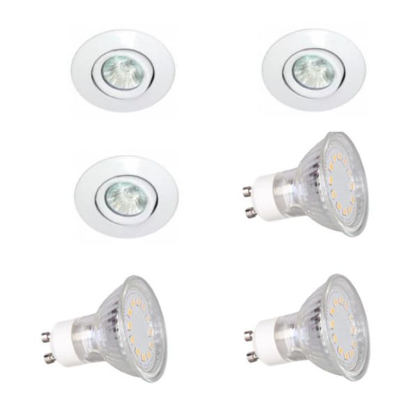 LED inbouwspot - GU10 | Wit (set van 3 stuks)