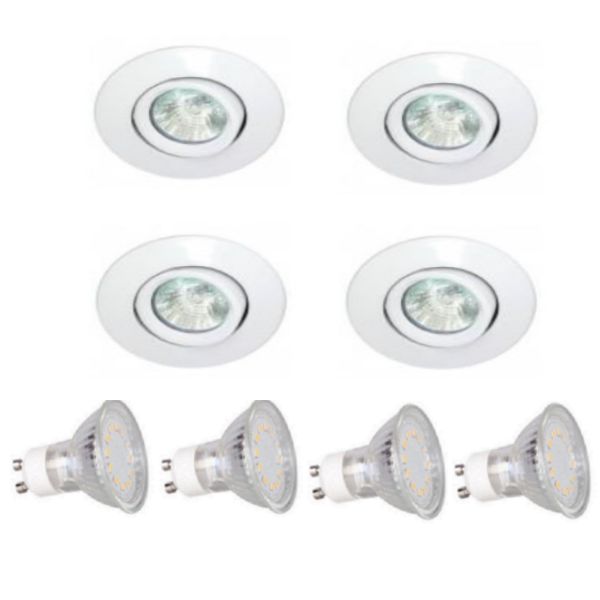 LED inbouwspot - GU10 | Wit (set van 4 stuks)