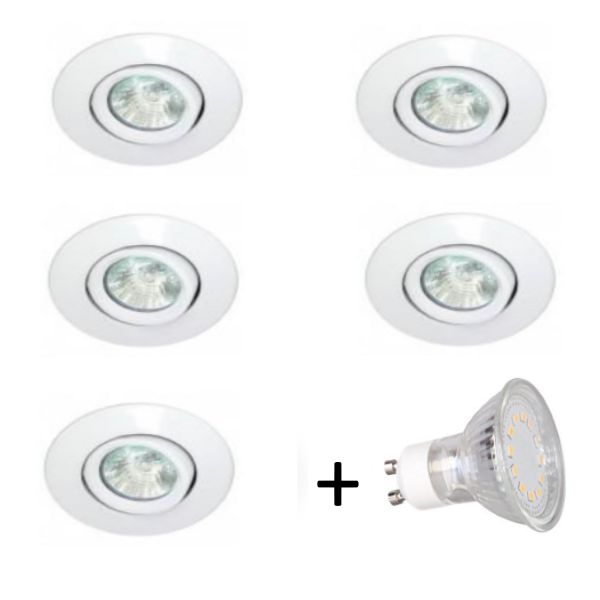 LED inbouwspot - GU10 | Wit (set van 5 stuks)