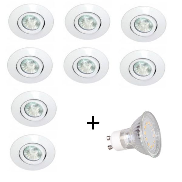 LED inbouwspot - GU10 | Wit (set van 8 stuks)