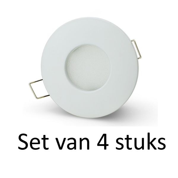 Badkamer inbouwspots Wit rond | 3W warm wit | Set van 4 stuks