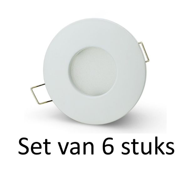 Badkamer inbouwspots Wit rond | 3W warm wit | Set van 6 stuks
