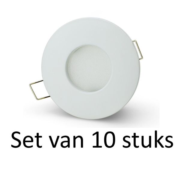 Badkamer inbouwspots Wit rond | 3W warm wit | Set van 10 stuks