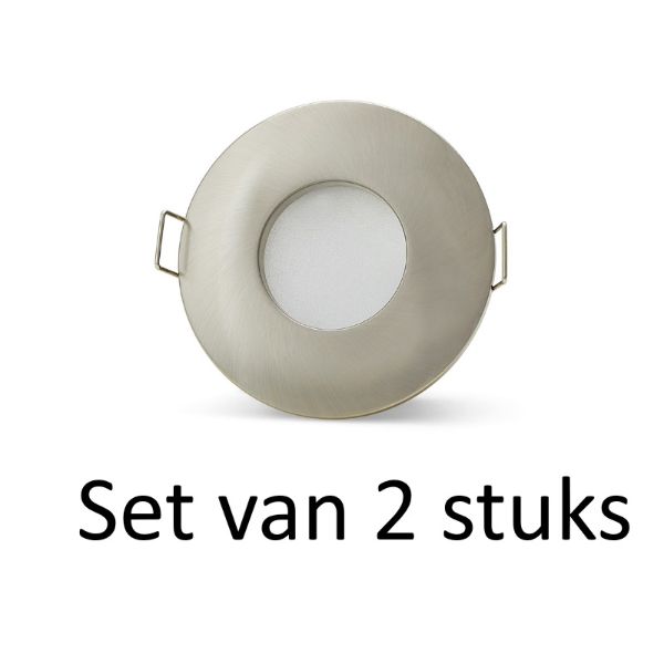 Badkamer inbouwspots Zilver rond | 3W warm wit | Set van 2 stuks