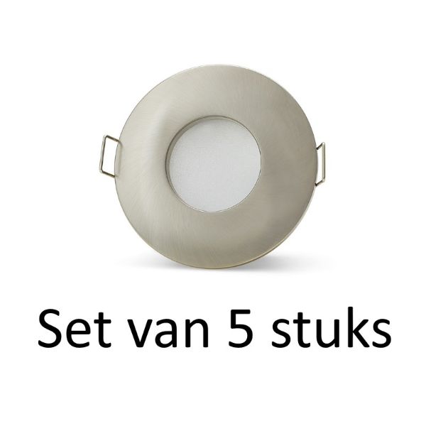 Philips Badkamer inbouwspots Zilver rond | 5.5W Warm wit | Set van 5 stuks