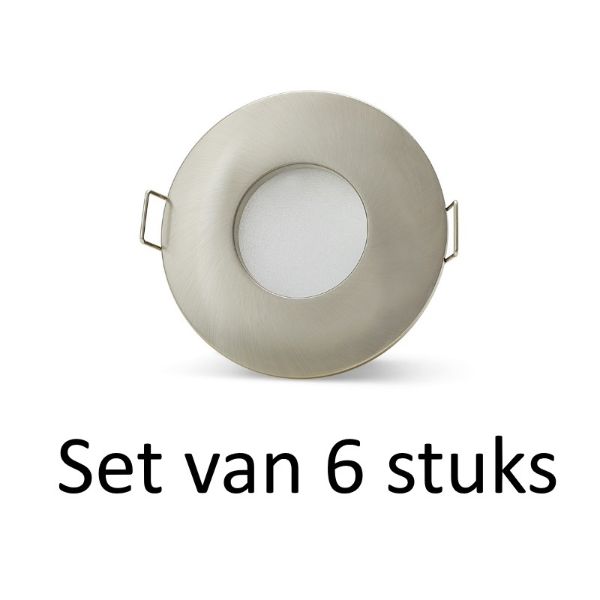 Dimbare Philips badkamer inbouwspots Zilver rond | 5W Warm wit | Set van 6 stuks
