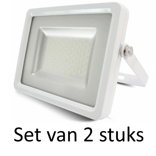 LED Bouwlamp 50W - Natuurlijk Wit | Slimline (Set van 2 stuks)