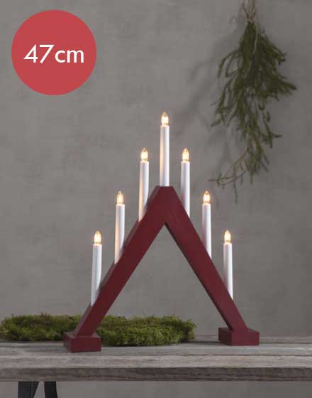 LED kandelaar rood -Trill -lichtkleur: Warm Wit -met stekker -Kerstdecoratie