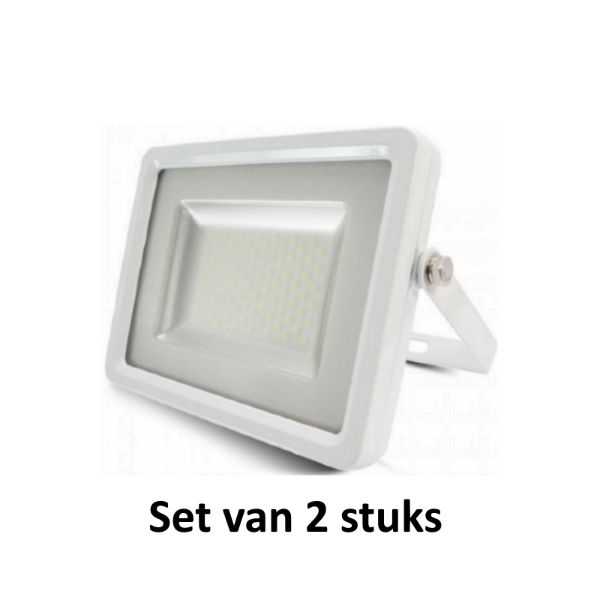 20W LED Bouwlamp| Wit |4000K (Koel  Wit)|vervangt 100W halogeen | Set van 2