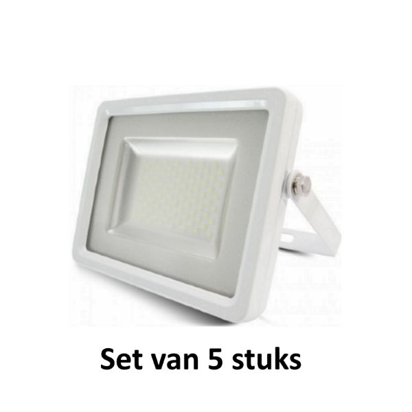 20W LED Bouwlamp| Wit |4000K (Koel  Wit)|vervangt 100W halogeen | Set van 5