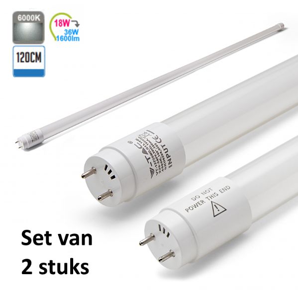 LED Buis 120CM 6400K |Daglicht | set van 2 stuks