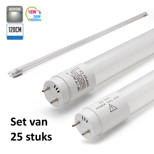 LED Buis 120CM 6400K |Daglicht | set van 25 stuks