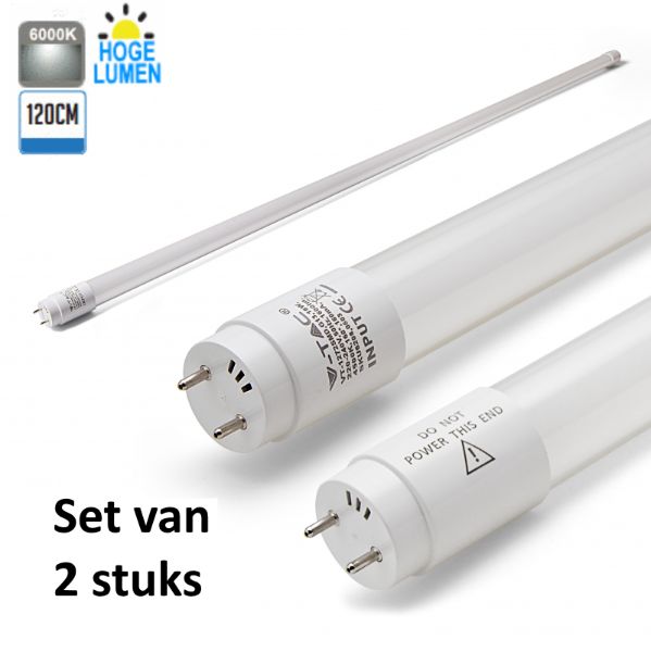 LED Buis High Lumen 120CM 6000K |Daglicht | set van 2 stuks
