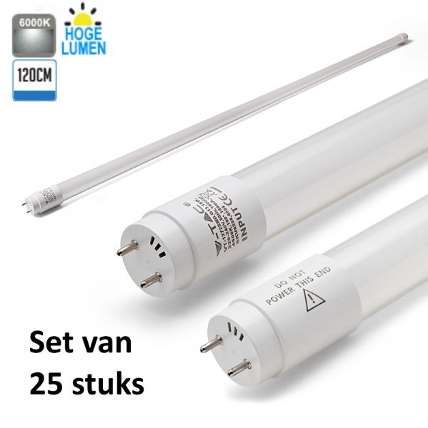 LED Buis High Lumen 120CM 6000K |Daglicht | set van 25 stuks