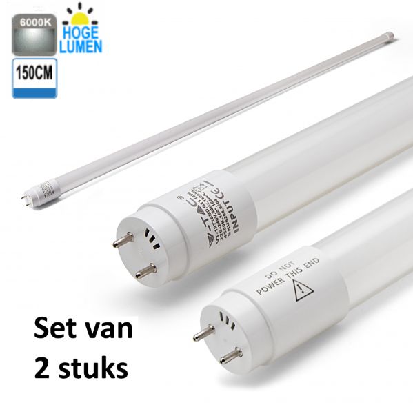 LED Buis High Lumen 150CM 6000K |Daglicht | set van 2 stuks