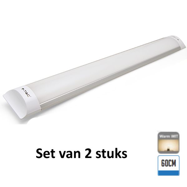 Geïntegreerde LED Buis 60cm 3000K | Warm Wit|Set van 2 stuks