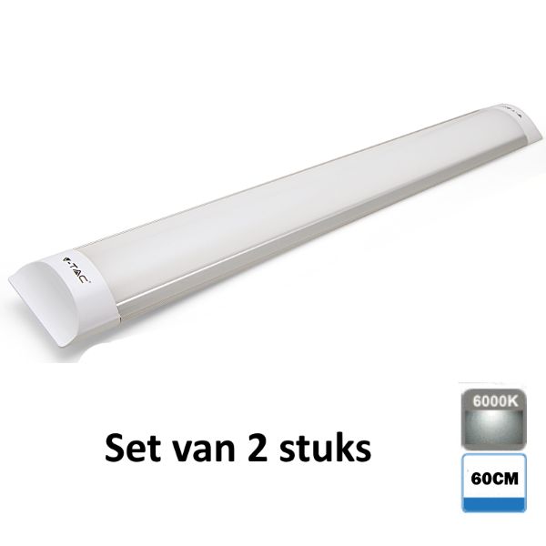 Geïntegreerde LED Buis 60cm 6000K | Daglicht|Set van 2 stuks