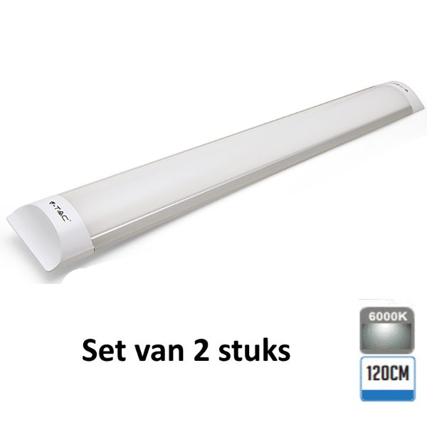 Geïntegreerde LED Buis 120cm 6000K | Daglicht|Set van 2 stuks