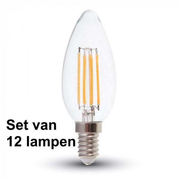4W E14 Kaars - Extra warm wit - (2700K) - Dimbaar -Set van 12 stuks 4W E14 Kaars - Extra warm wit - (2700K) - Dimbaar -Set van 12 stuks