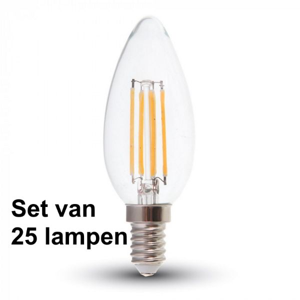 4W E14 Kaars - Extra warm wit - (2700K) - Dimbaar -Set van 25 stuks 4W E14 Kaars - Extra warm wit - (2700K) - Dimbaar -Set van 25 stuks