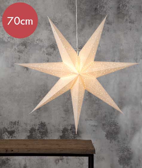 Kerstster met lamp -70cm -lichtkleur: Warm Wit -met stekker -Kerstdecoratie