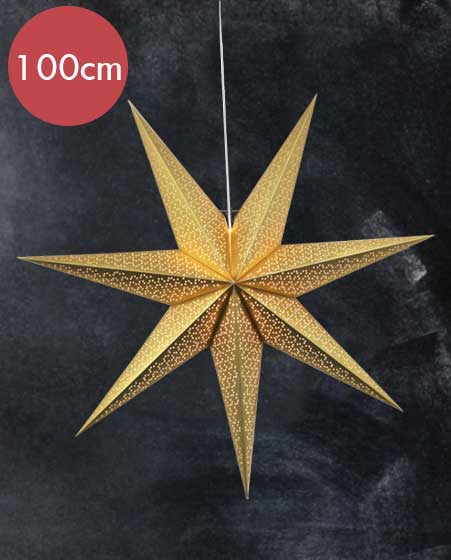 Kerstster Goud -100cm -lichtkleur: Warm Wit -Kerstdecoratie