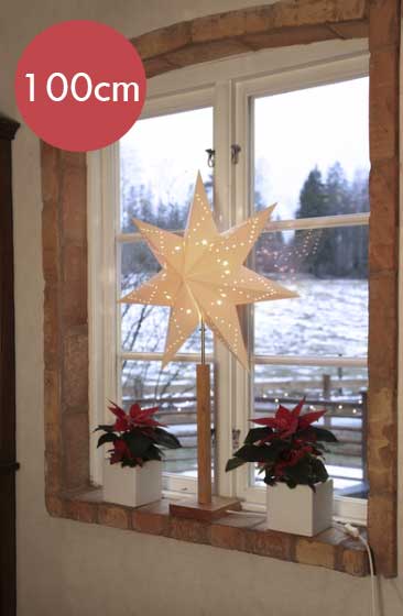 Staande kerstster Karo XXL -lichtkleur: Warm Wit -met stekker -Kerstdecoratie