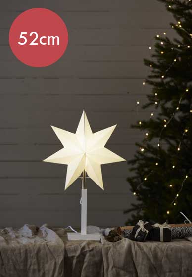 Staande kerstster Karo -52cm -lichtkleur: Warm Wit -met stekker -Kerstdecoratie