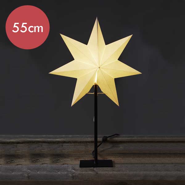 Witte sterrenlamp Frozen met E14 fitting -55cm -met stekker -Kerstdecoratie