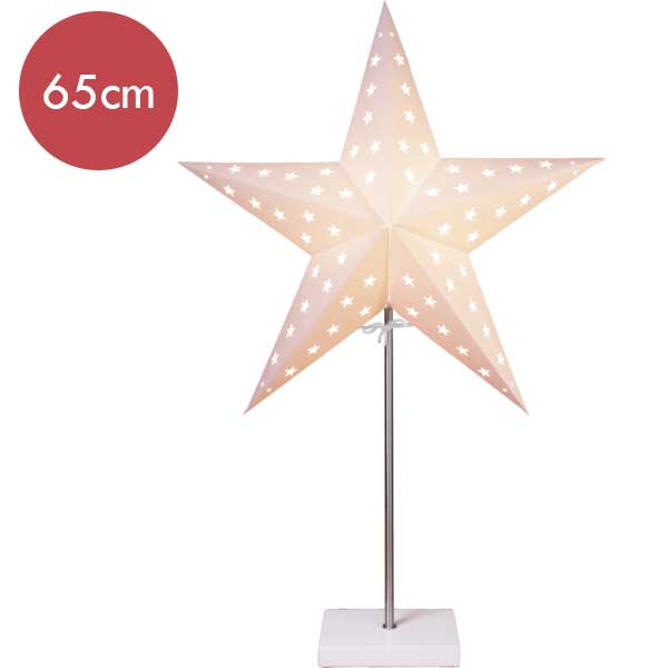 Witte sterrenlamp Leo met E14 fitting -65cm -met stekker -Kerstdecoratie