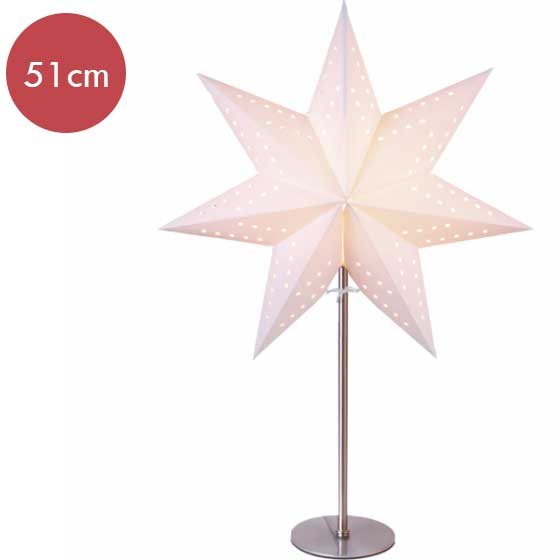 Staande kerstster Bobo-51cm -lichtkleur: Warm Wit -met stekker -Kerstdecoratie
