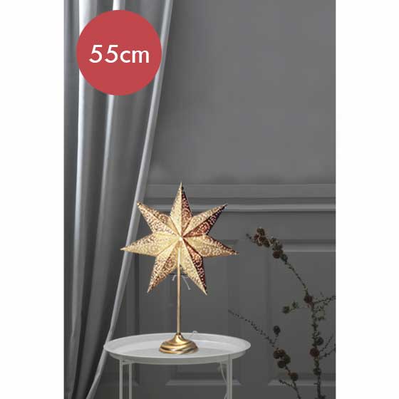 Staande kerstster Klassiek goud -lichtkleur: Warm Wit -met stekker -Kerstdecoratie