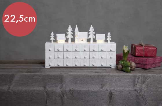 Adventkalender LED Yuletide -lichtkleur: Warm Wit -Werkt op batterijen -Met timer functie -Kerstdecoratie