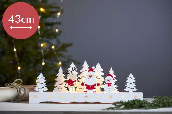 Rudolf stilleven -43cm -lichtkleur: Warm Wit -Werkt op batterijen -Met timer functie -Kerstdecoratie