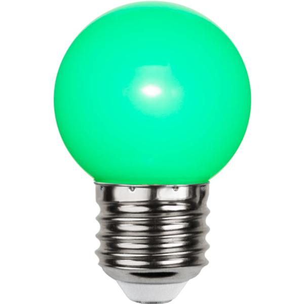 Decoration LED, E27, greenGlobe,polycarbon, 30 LMca. 6,8 x 4,5 cm, 230 V / 1,0 W 1 pc. in carton